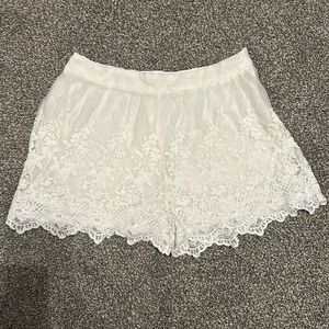 White Lace Shorts